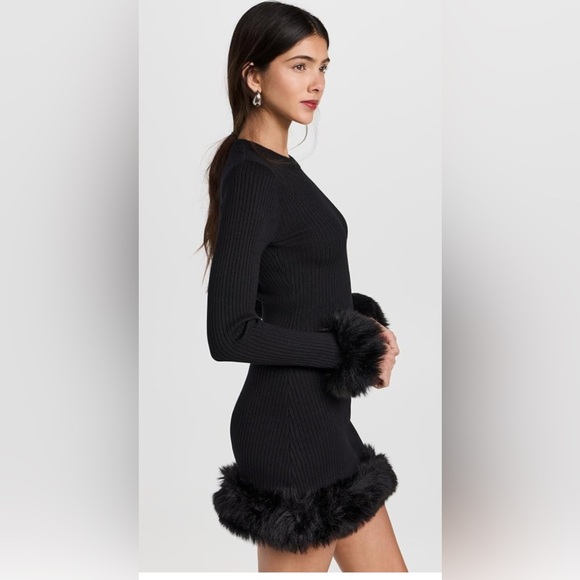 Show me your MuMu mini dress faux fur trimmed size medium. Worn once like new. - Picture 3 of 7